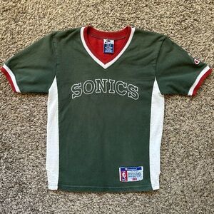 Seattle SuperSonics YOUTH S (6-8) Shooting Shirt Vintage 90s Champion KIDS BOYS